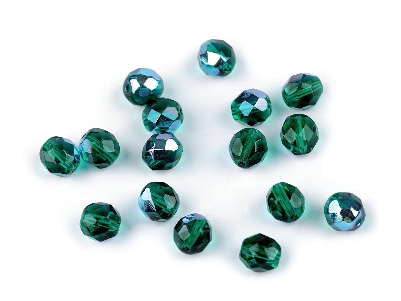 Perles en verre tchèque facettées 8 mm - couleurs assorties 20 g