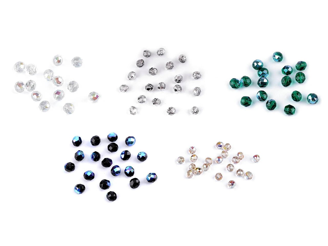 Perles en verre tchèque facettées 8 mm - couleurs assorties 20 g