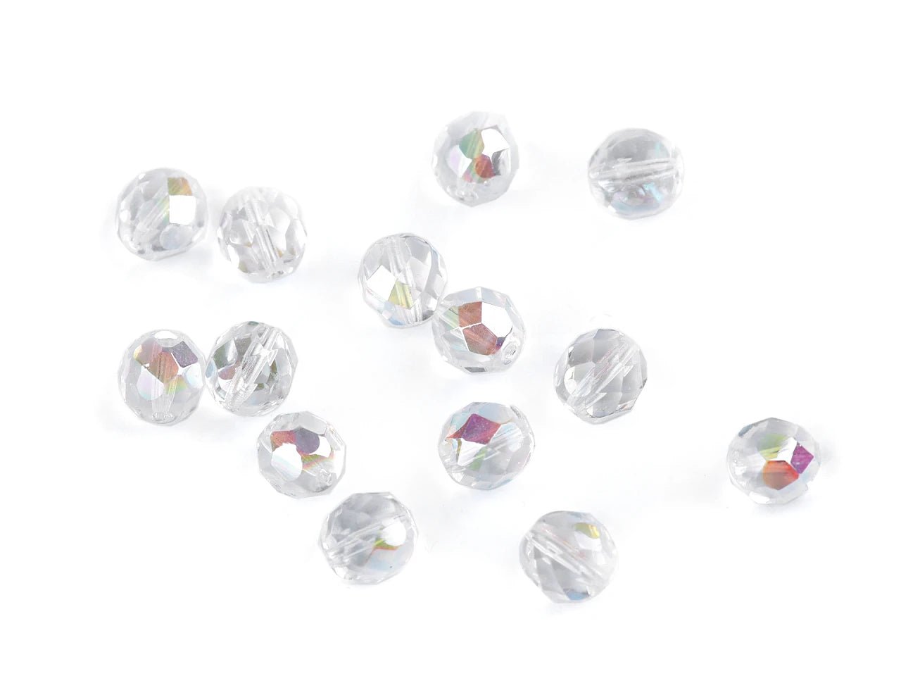 Perles en verre tchèque facettées 8 mm - couleurs assorties 20 g