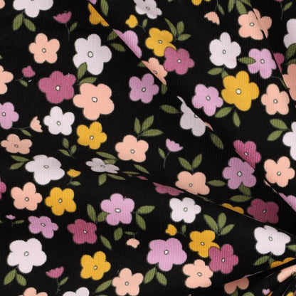 Fine cotton corduroy - flowers 145 g/m²