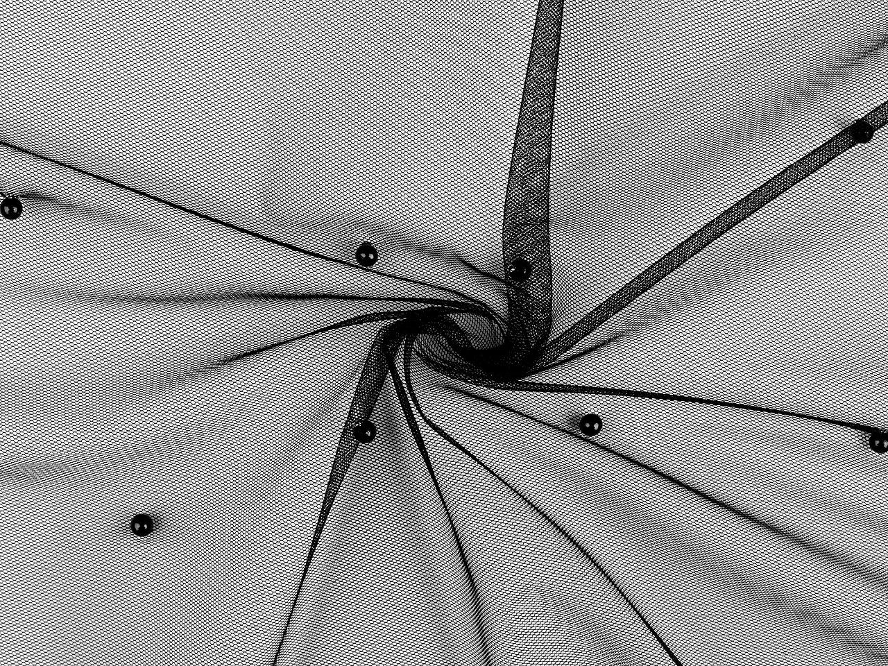 Attēls ar Smalks tills ar pērlēm 36 g/m² - melns – pieejams Šarlotes audumi