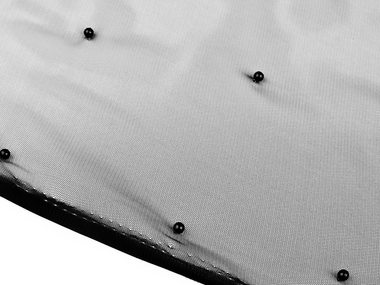 Attēls ar Smalks tills ar pērlēm 36 g/m² - melns – pieejams Šarlotes audumi
