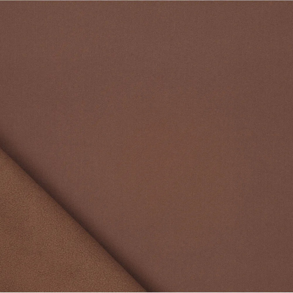Image of softshell fabric with elastane - chocolate shade 300 g/m² – available at Šarlotes audumi