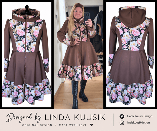Image du tissu softshell avec élasthanne, ton chocolat – disponible en ligne chez Šarlotes audumi
