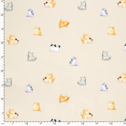 Softshell fabric - kittens 310 g/m²