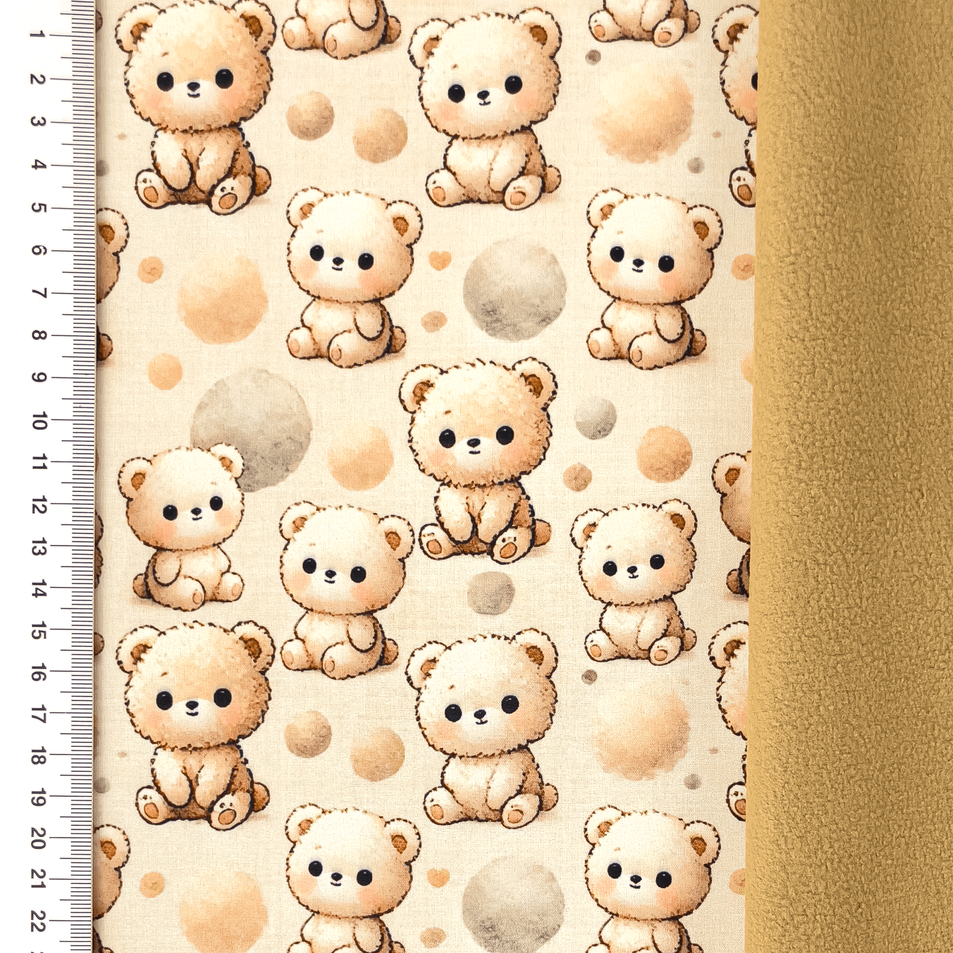 Image de tissu softshell - oursons 310 g/m² – disponible chez Šarlotes audumi