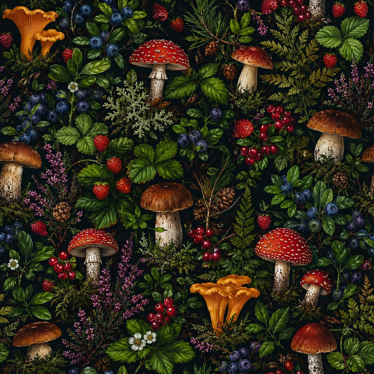 Image of Softshell fabric – forest bounty, available online at Charlotte's Fabrics