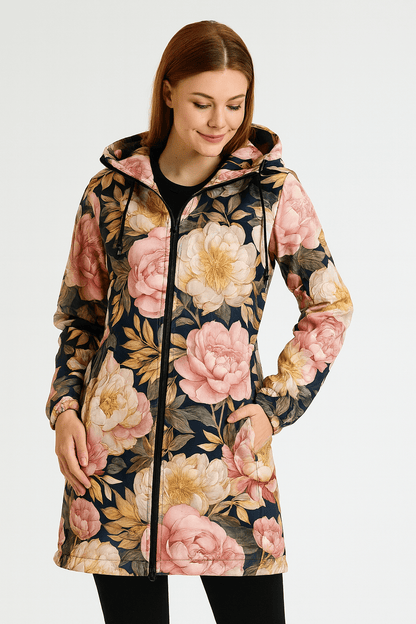 Softshell fabric - Peonies 300 g/m² (Coming soon)