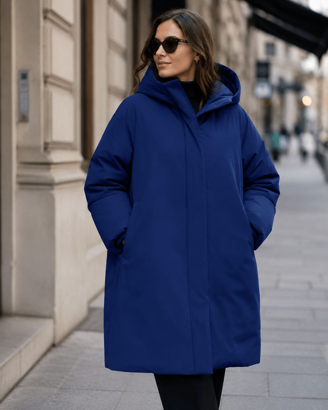 Image de tissu softshell imperméable bleu roi – disponible en ligne chez Šarlotes audumi