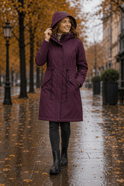 Image avec tissu softshell imperméable rouge vin – disponible en ligne chez Charlotte tissus