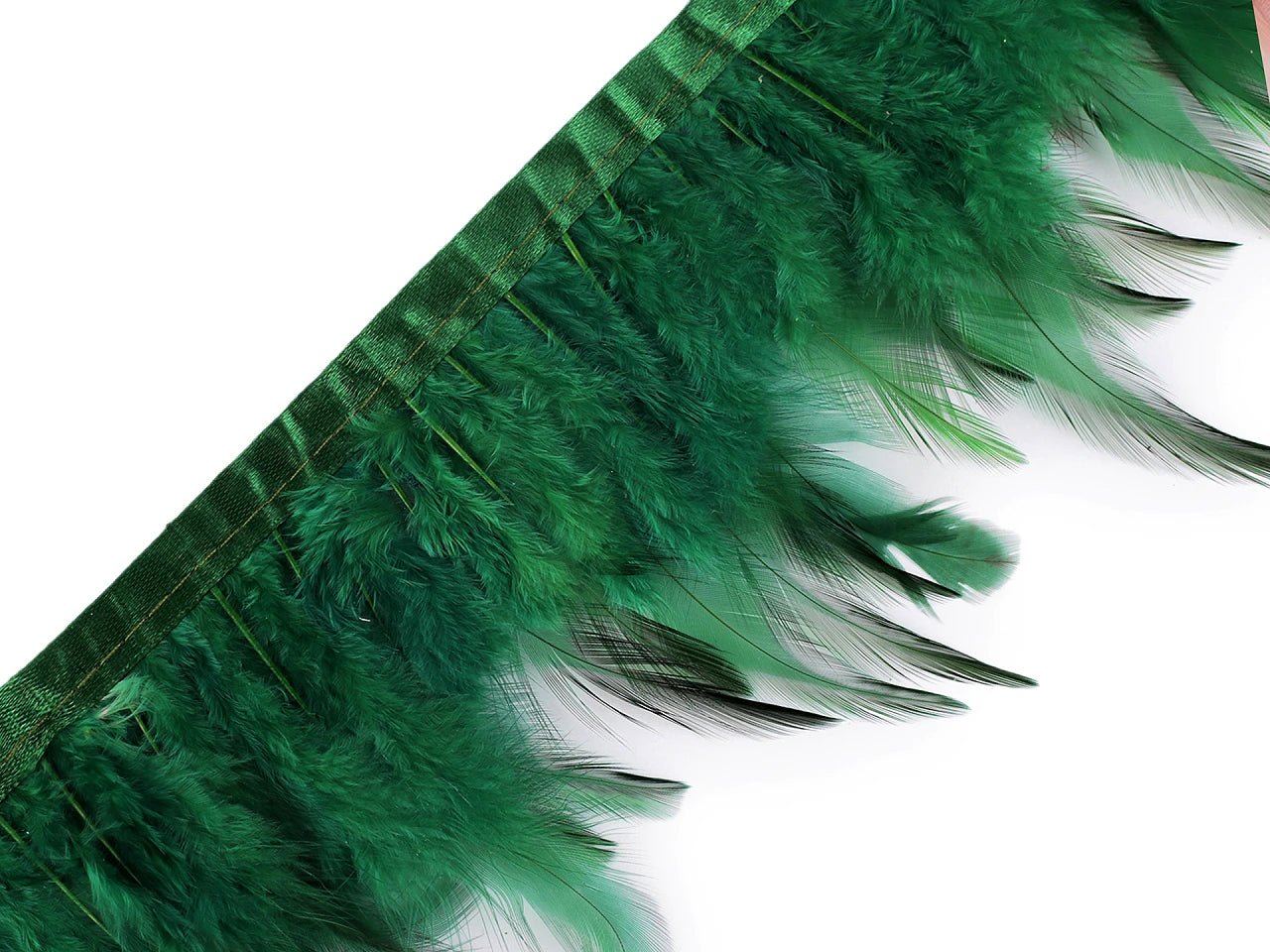txt
Ruban de plumes (coq) 10 - 12 cm de large - vert