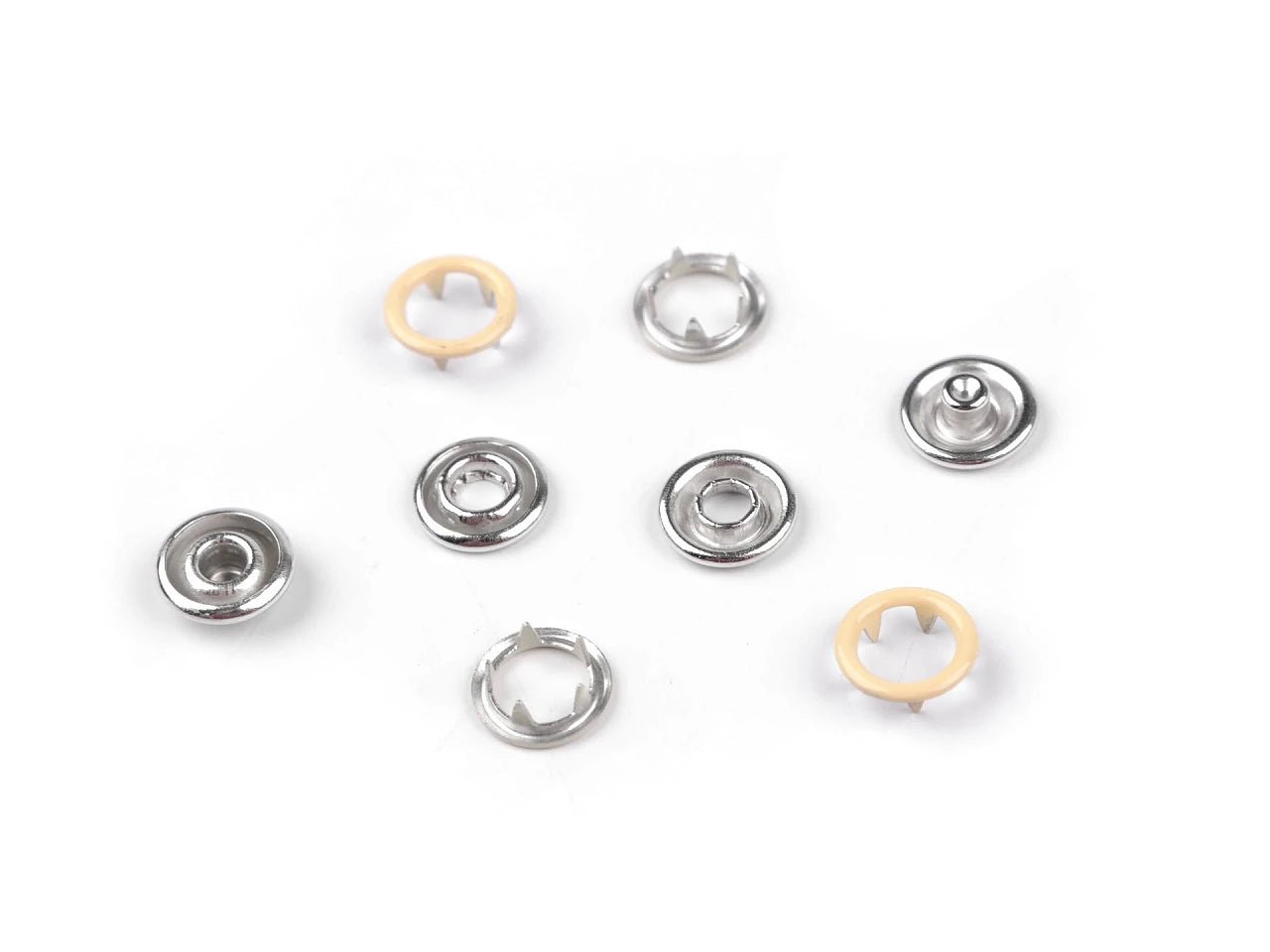 Boutons-pression en métal Ø10 mm, 50 pièces | couleurs assorties