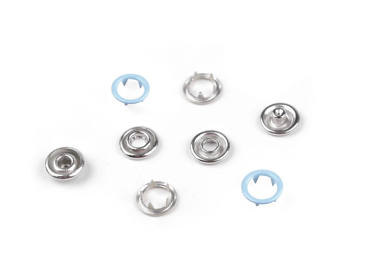 Boutons-pression métalliques Ø10 mm, 50 pièces | couleurs assorties