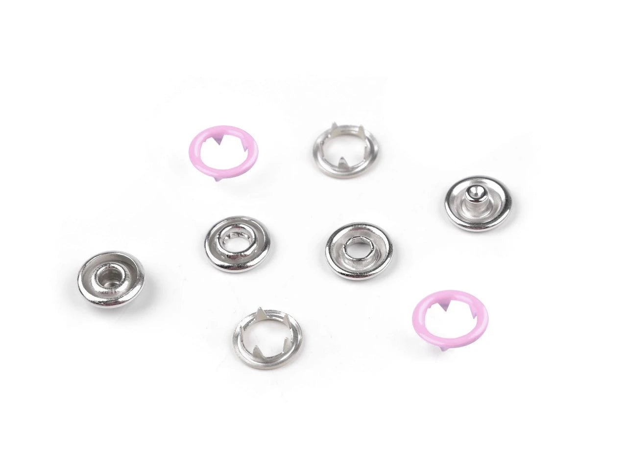 Boutons-pression en métal Ø10 mm, 50 pcs | couleurs assorties