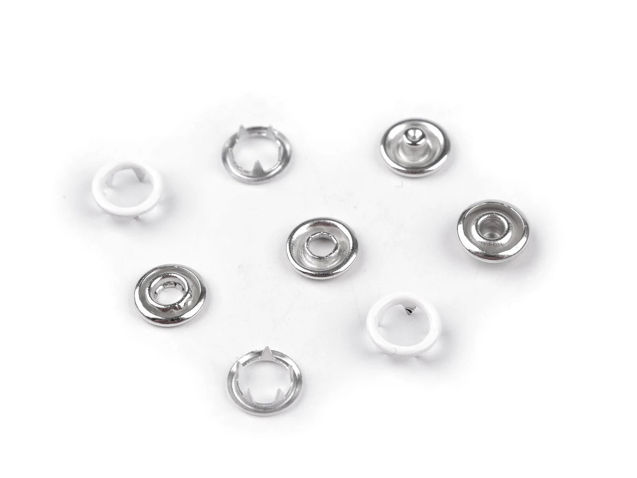 Boutons-pression en métal Ø10 mm, 50 pièces | couleurs assorties