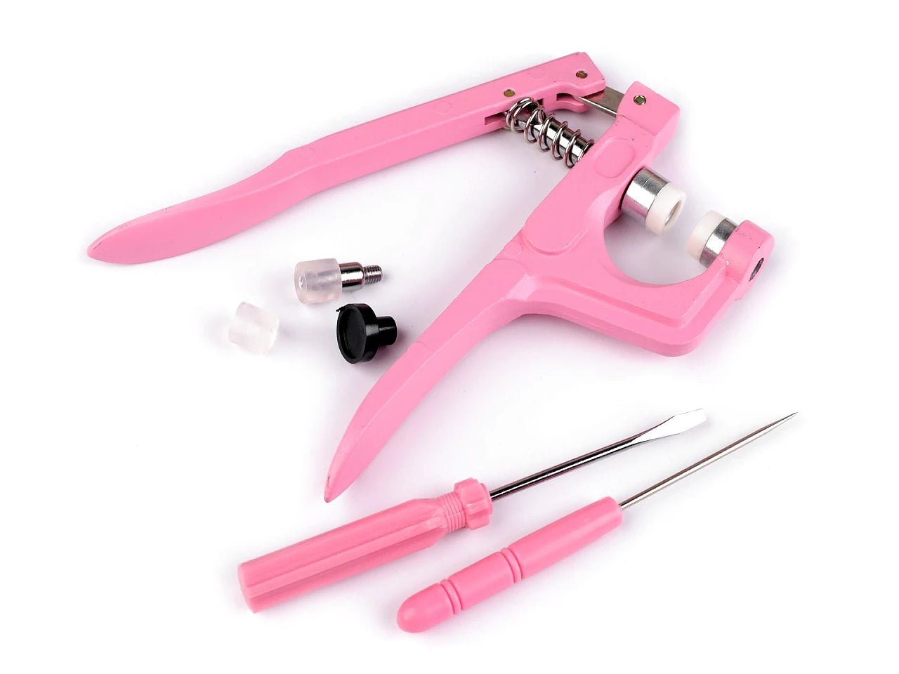 Image du kit de boutons-pression avec pinces – kit de démarrage complet pour la couture – disponible chez Šarlotes audumi