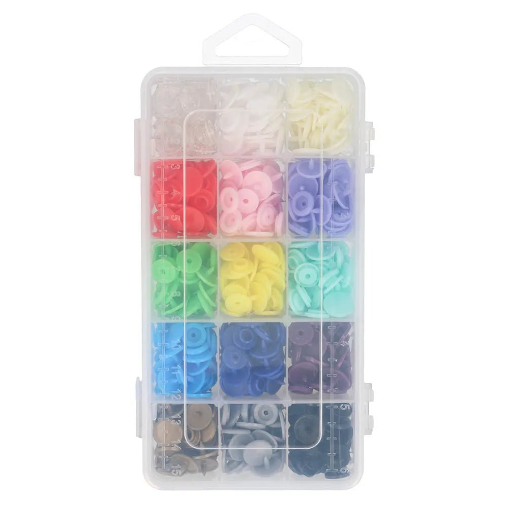 Snap fastener set Ø12.4 mm 15 colors