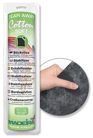 Stabilisateur de broderie à déchirer Madeira Cotton Soft Black 30 cm × 10 m