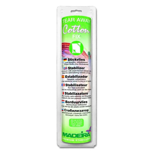 Stabilizators Madeira Cotton Fix – saplēšams ar pašlīmējošu virsmu - 30 cm × 5 m