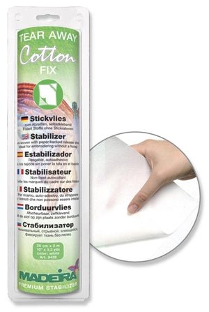 Stabilisateur Madeira Cotton Fix – déchirable avec face autocollante - 30 cm × 5 m