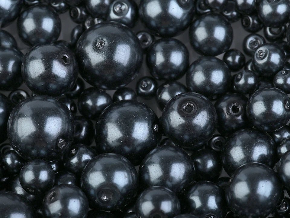 Perles de verre, Ø4–12 mm, tailles variées, 50 g - variantes de couleurs assorties