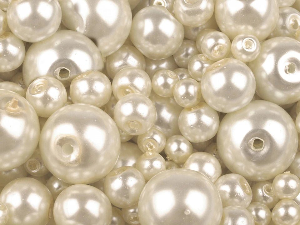 perles en verre, Ø4–12 mm, tailles variées, 50 g - variantes de différentes couleurs
