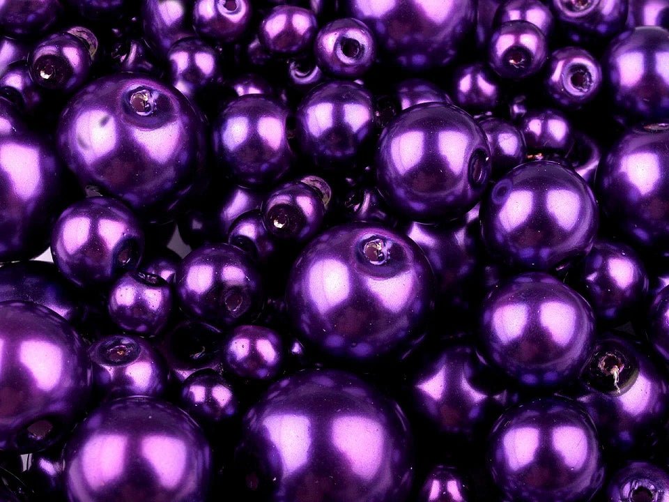 Perles de verre, Ø4–12 mm, tailles variées, 50 g - variantes de couleurs assorties