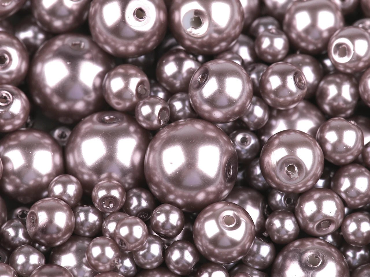 Perles en verre, Ø4–12 mm, tailles assorties, 50 g - coloris variés