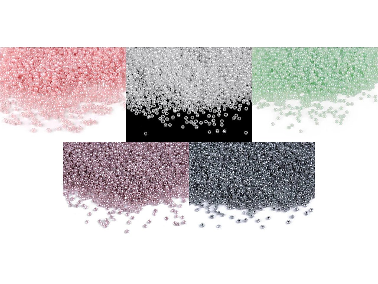 Perles de rocaille en verre 15/0 | 1,5 mm 50 g | Effet nacré | couleurs variées