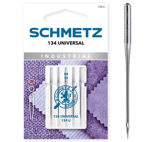 Image of SCHMETZ 134 UNIVERSAL sewing machine needles with round shank No. 80 (5 pcs.) – available at Šarlotes audumi