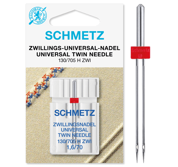 Image of SCHMETZ UNIVERSAL TWIN ZWI double universal sewing machine needle - No. 1,6/70 (1 pc.) – available at Šarlotes audumi