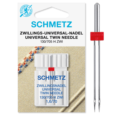 Image of SCHMETZ UNIVERSAL TWIN ZWI double universal sewing machine needle - No. 1,6/70 (1 pc.) – available at Šarlotes audumi