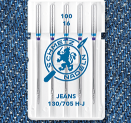Aiguilles pour machine à coudre pour jean SCHMETZ JEANS - N°100 (5 pièces)