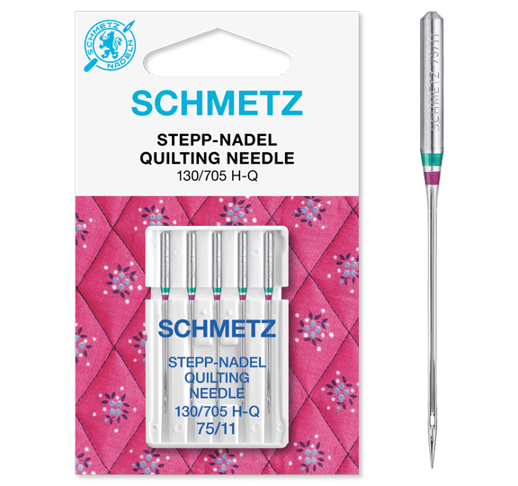 Image avec aiguilles pour machine à coudre pour quilting, piquage SCHMETZ QUILTING - n°75 (5 pcs) – disponible chez Šarlotes audumi