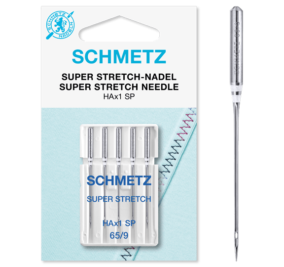 Šujmašīnu adatas ļoti elastīgai trikotāžai SCHMETZ SUPER STRETCH - Nr.65 (5gab.)