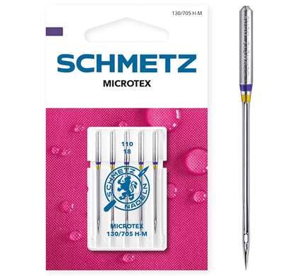 Šujmašīnu adatas smalkiem audumiem SCHMETZ MICROTEX - Nr.110 (5gab.)