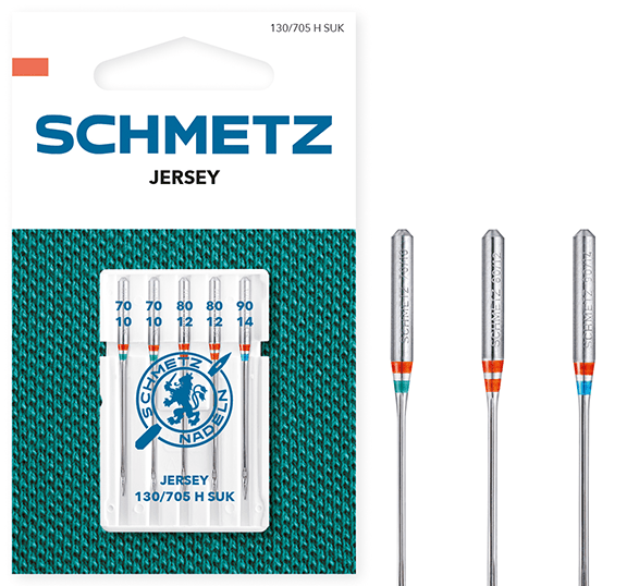 Aiguilles pour machine à coudre pour jersey SCHMETZ JERSEY - N°70/80/90 (5 pièces)