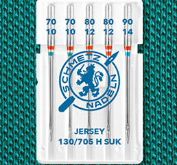 Aiguilles pour machine à coudre pour jersey SCHMETZ JERSEY - N°70/80/90 (5 pièces)