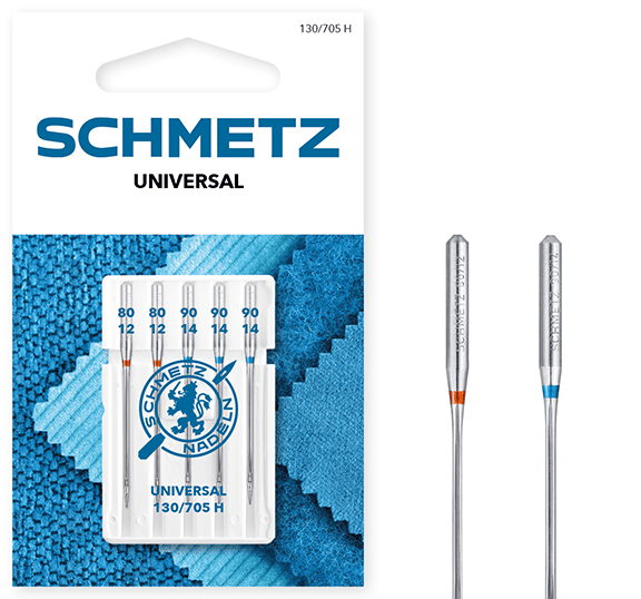 Aiguilles universelles pour machine à coudre SCHMETZ UNIVERSAL - n°80/90 (5 pièces)
