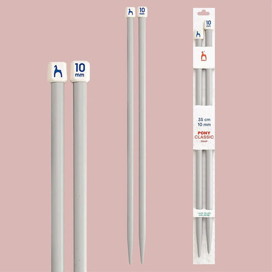 Pony straight knitting needles 35 cm 2 mm - 10 mm