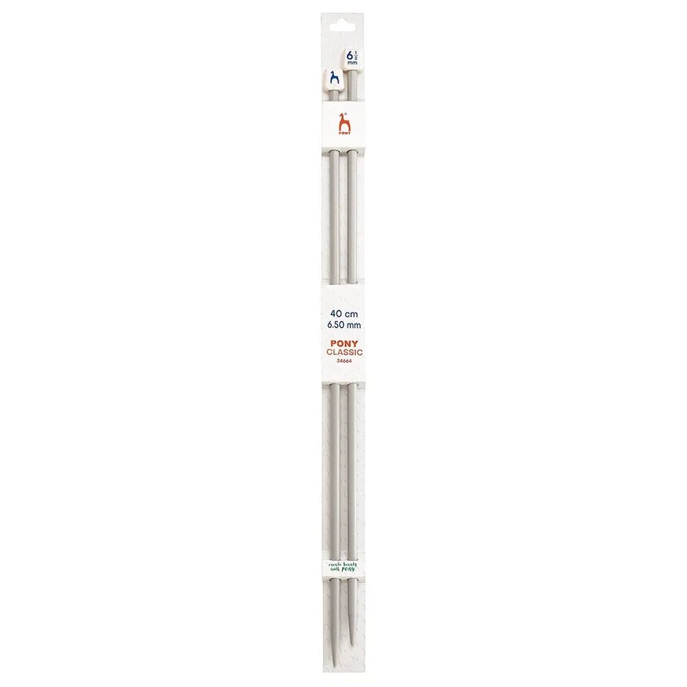 Straight knitting needles Pony 40 cm, sizes 2 mm - 10 mm
