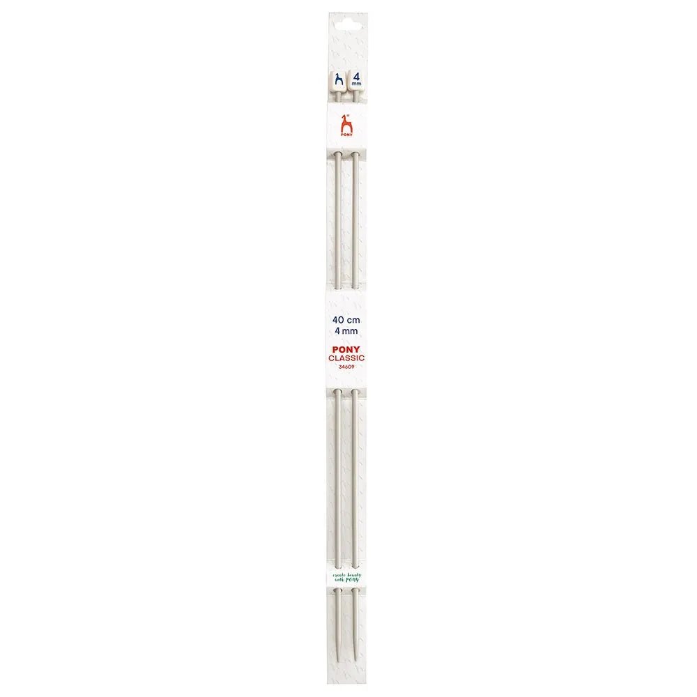 Pony straight knitting needles 40 cm, sizes 2 mm - 10 mm