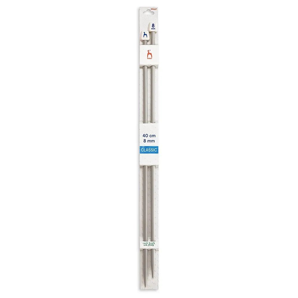 Pony straight knitting needles 40 cm, sizes 2 mm - 10 mm
