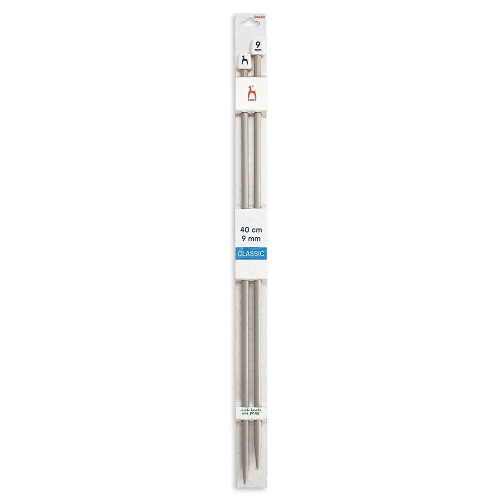 Pony straight knitting needles 40 cm, sizes 2 mm - 10 mm