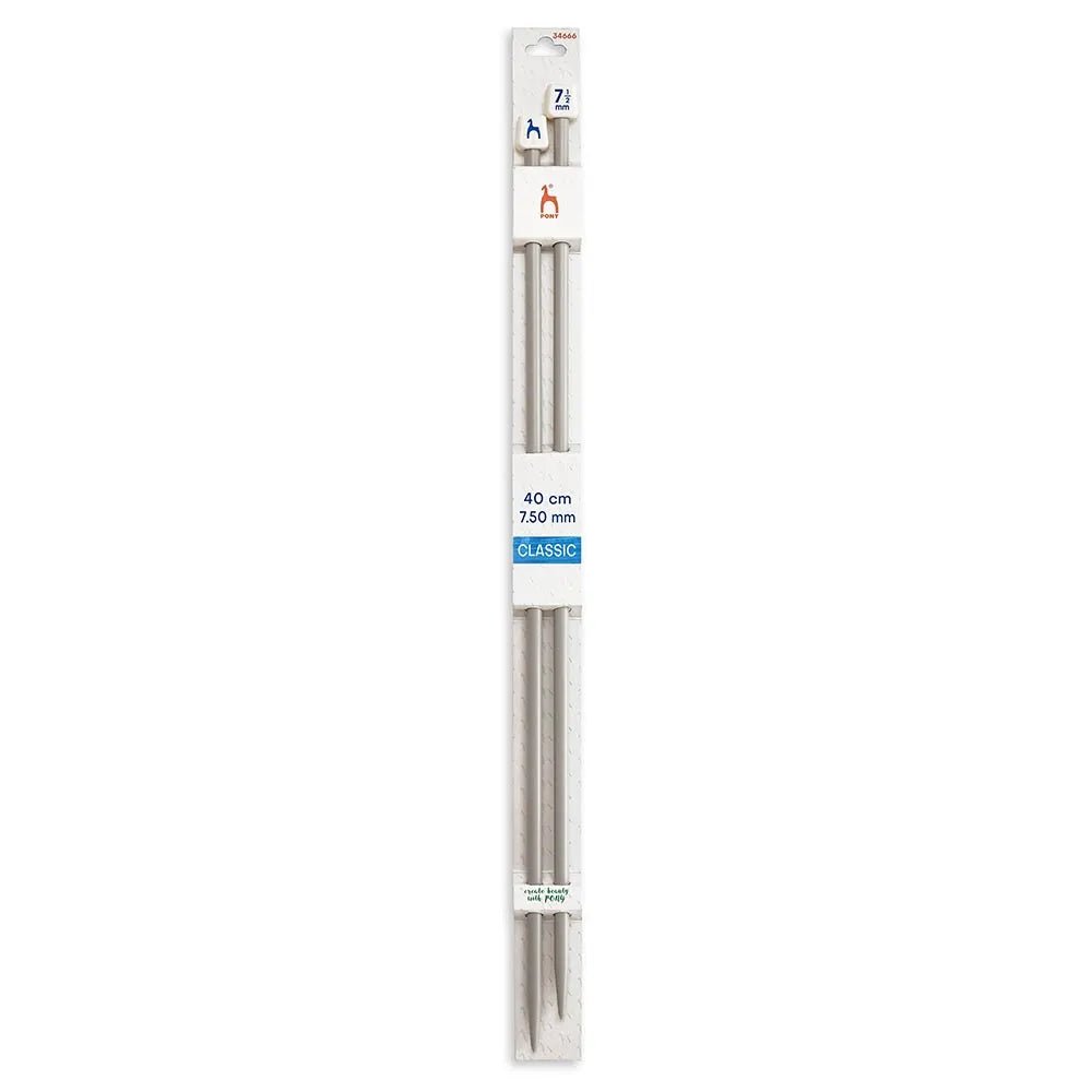 Pony straight knitting needles 40 cm, sizes 2 mm - 10 mm