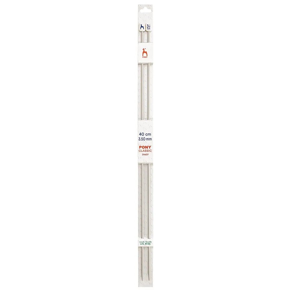 Pony straight knitting needles 40 cm, sizes 2 mm - 10 mm