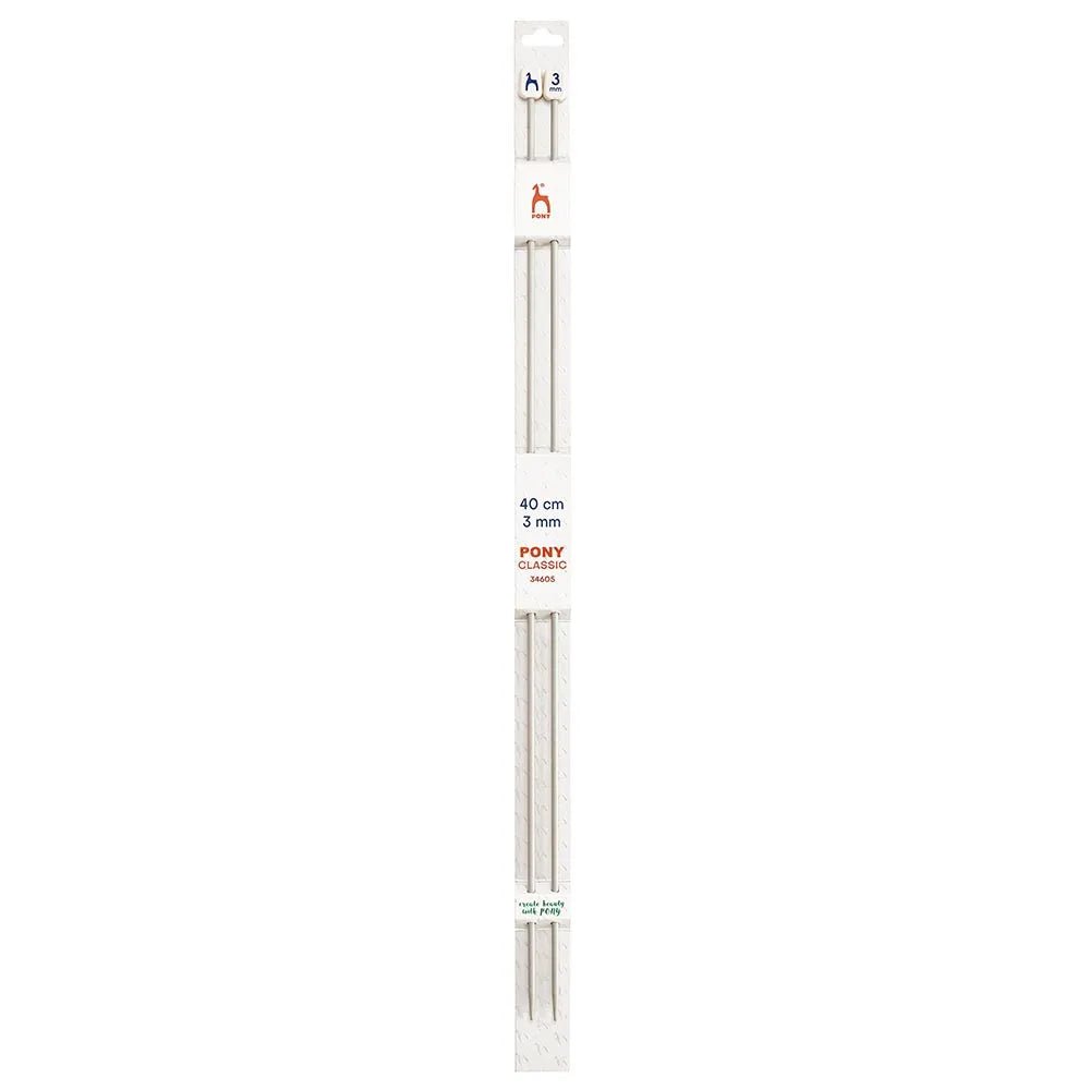 Pony straight knitting needles 40 cm, sizes 2 mm - 10 mm