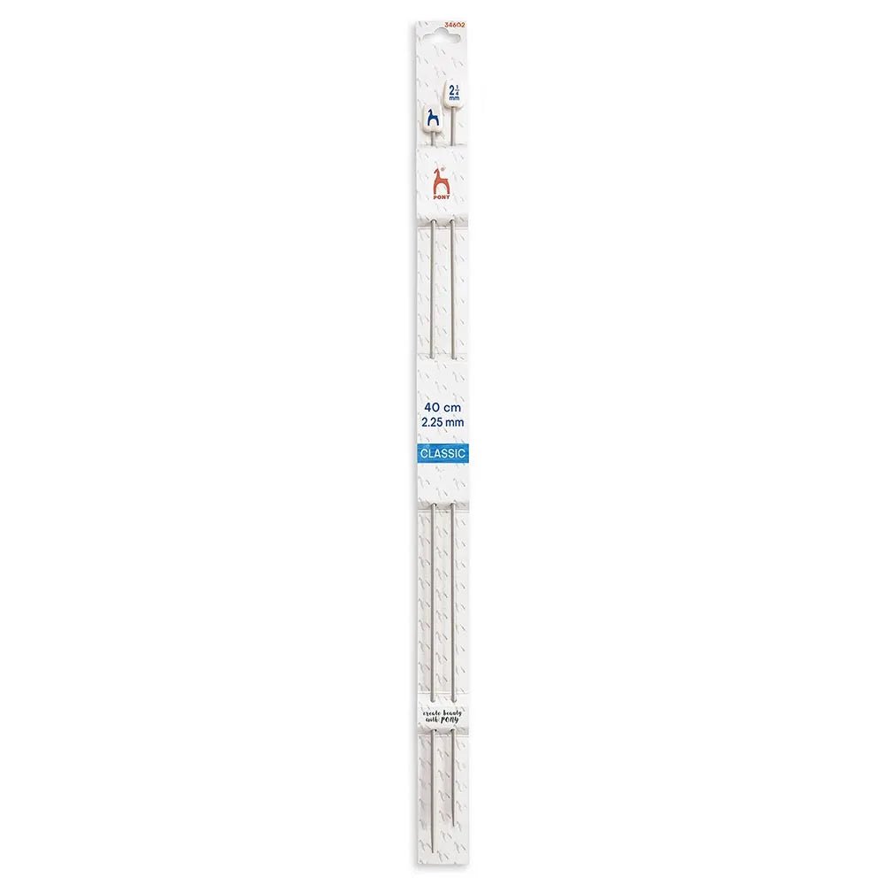 Pony straight knitting needles 40 cm, sizes 2 mm - 10 mm