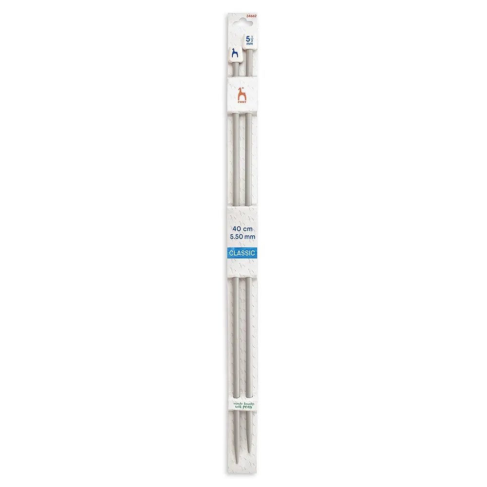 Pony straight knitting needles 40 cm, sizes 2 mm - 10 mm