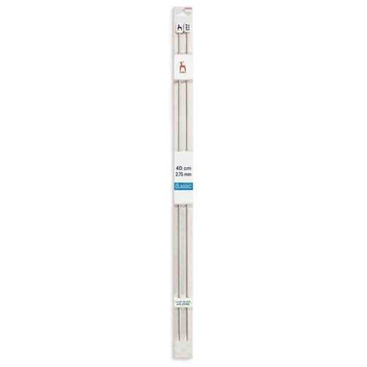 Aiguilles à tricoter droites Pony 40 cm, tailles 2 mm - 10 mm